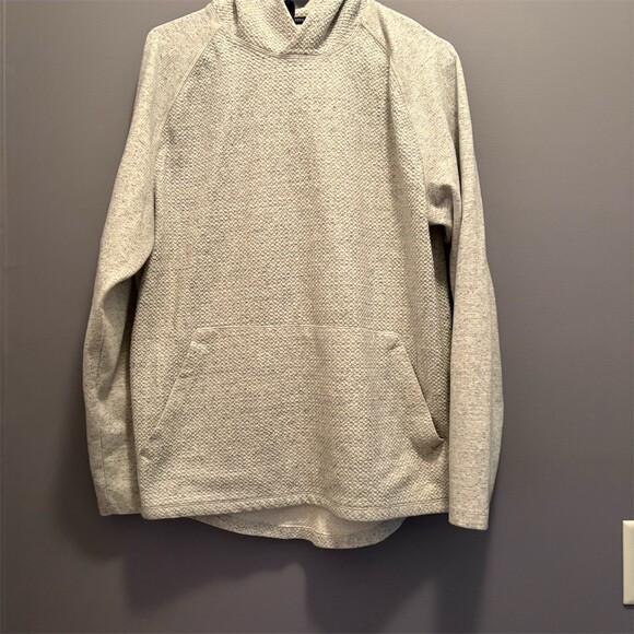 Russell Athletic Other - Russell Hoodie Mens Size M Light Gray Pullover Waffle Knit Kangaroo Pocket